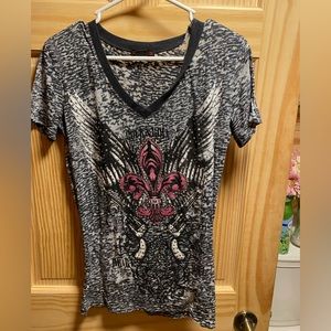 Rock and roll cowgirl shirt L